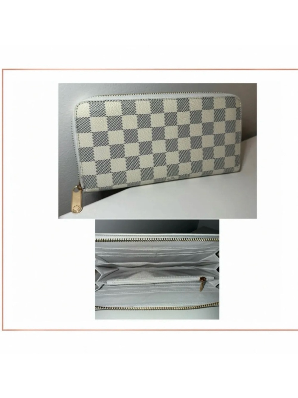 White Grid Wallet